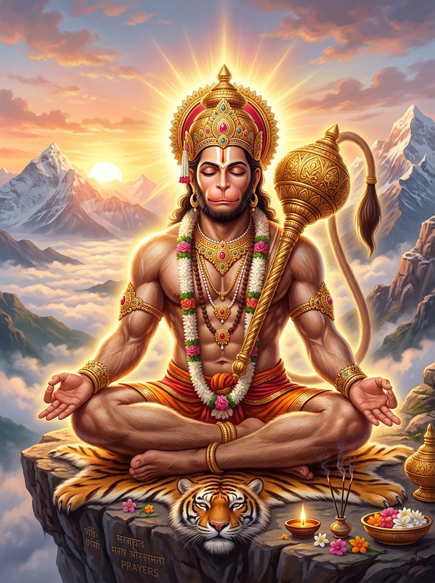 हनुमान जी की आरती (आरती कीजै हनुमान लला की) - पावन स्वरूप (Holy Image)